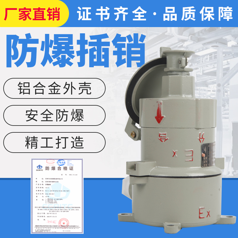 Explosion-proof latch AC-16A 220V 380V 32A5-core latch in-line oblique plug explosion-proof plug four-core