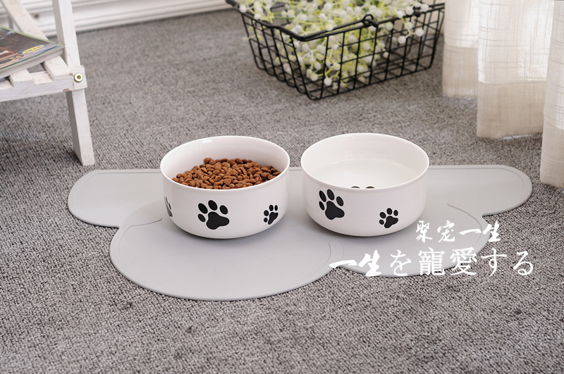 Mèo và chó nhu yếu phẩm hàng ngày bát gốm bát đơn vật nuôi vật nuôi bát chó mèo bát gốm mèo nồi con chó nồi Máng thức ăn cho chó