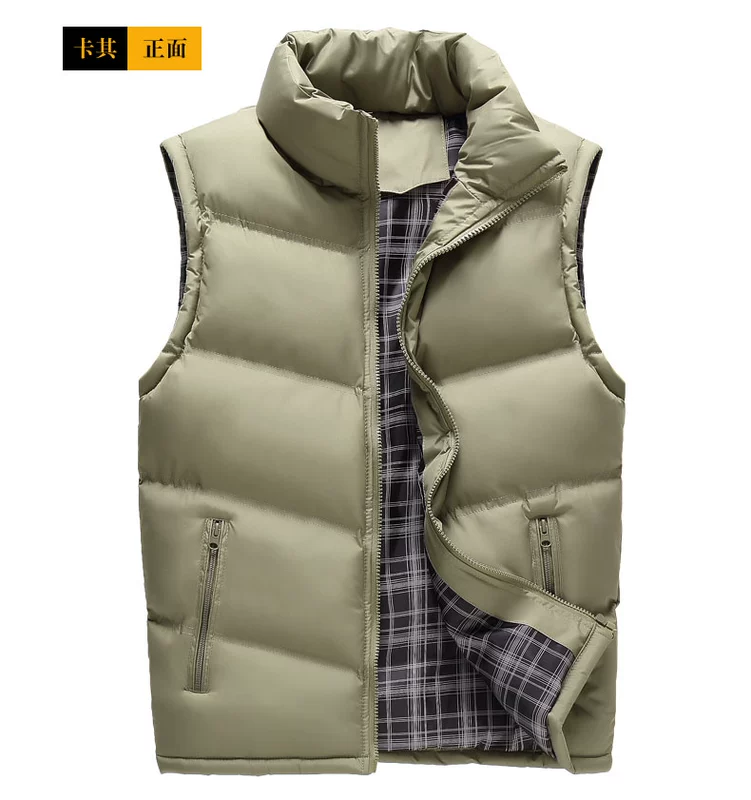 Bố mặc vest mùa đông cộng với áo nhung dày ấm áp áo vest nam trung niên vest nam trung niên áo 3 lỗ tập gym