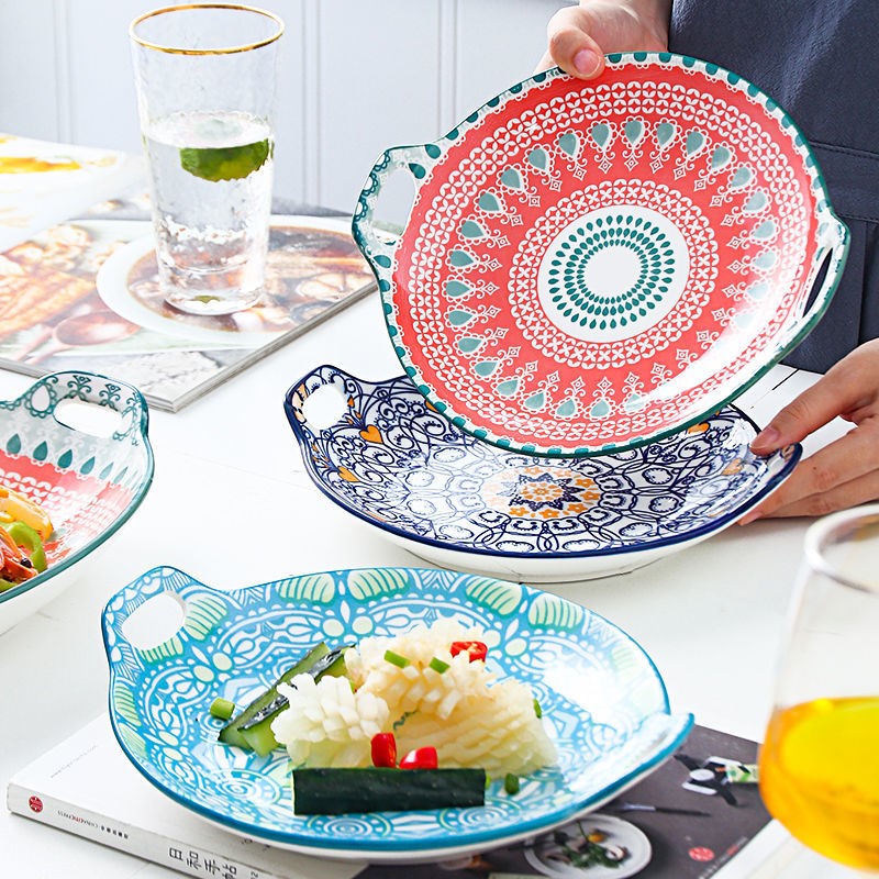 Bohemian cutlery fish dishes Dishes Home Big Plate Dishes Eurostyle ceramic Western Dish Baking Trays Baking Dinner