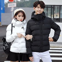 Quần áo cotton nam màu đen và trắng cotton Áo khoác nam phiên bản Hàn Quốc của xu hướng quần áo cotton ngắn cho nam áo khoác cặp couple tx