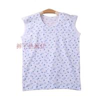 Elderly female middle-aged and elderly mother pure cotton vest short sleeve elderly summer loose ladies sweatshirt pajamas T-shirt