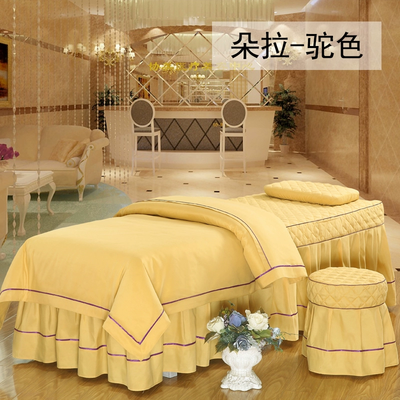 Beauty bed cover bốn bộ màu sắc đẹp thẩm mỹ viện massage vật lý trị liệu cơ thể giường bao gồm bốn bộ đặc biệt tùy chỉnh ga chun bọc giường spa