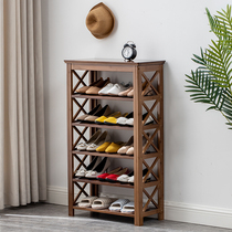 Entrance Door Simple Multilayer Shoe Rack Home Doorway Outdoor Bamboo Solid Wood Entrance Slippers Disposal Shelf Xuan Guan Small Shoe Cabinet