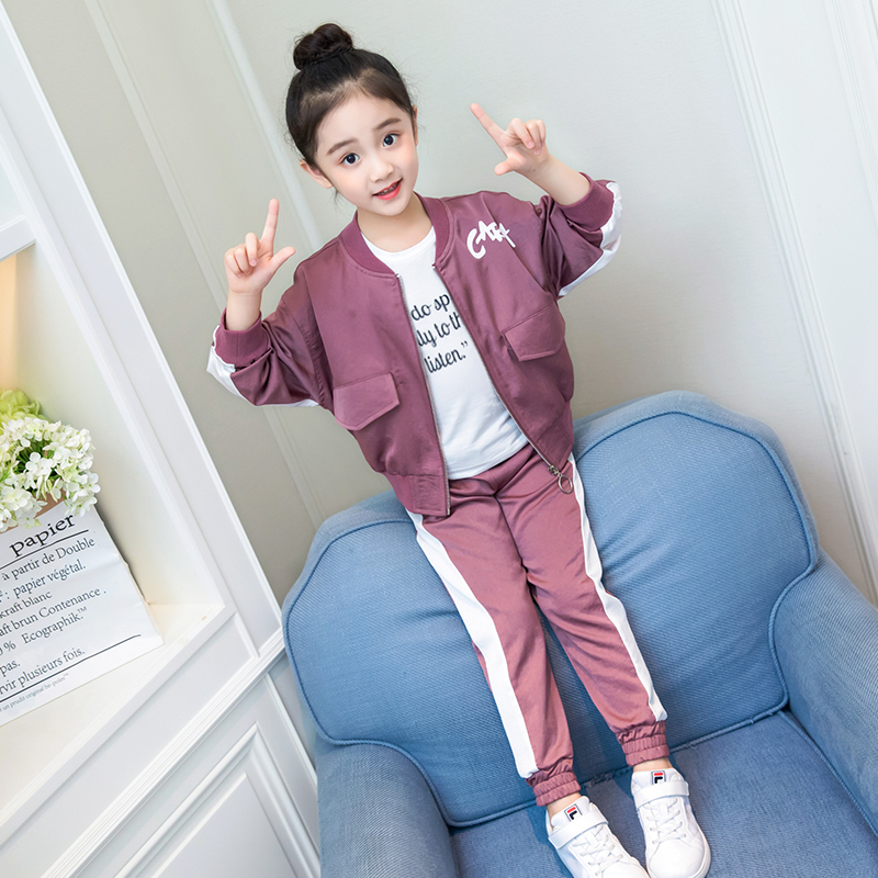 Foreign Childrens Autumn Suit 8 10 Years Old Girl Sweater Casual Fashion Jacket Trousers Two Foreign Childrens Autumn Suit 8 10 Years Old Girl Sweater Casual Fashion Jacket Trousers Two