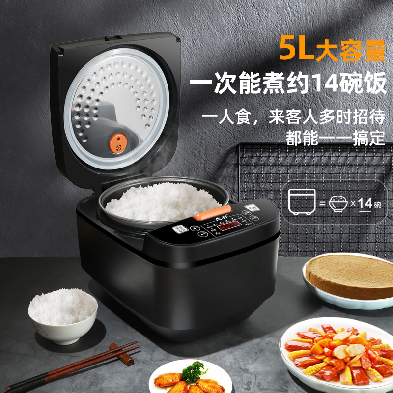 Home Electric Pan Smart 5L Large Capacity Kitchen Timed Heating Multifunction Non-stick Reservation Saucepan Rice Cooker