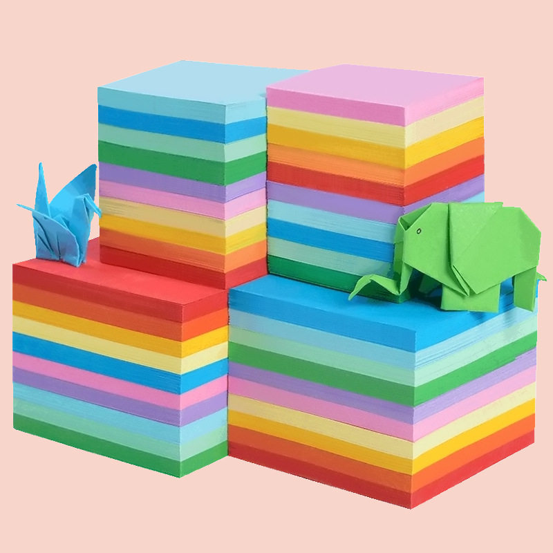 Square Colored Photoprint Paper Cardboard handmade paper Material Children's nursery Thousand Paper Cranes ROSE FLOWERS DIY MULTIFUNCTION FOLDING PAPER