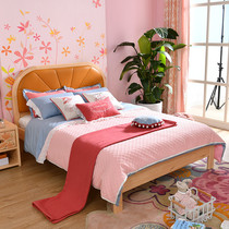 Songbu Kingdom Economy Brief Solid Wood Children Bedroom Bed Men Girl Single Bed Soft Bag Single Double Bed TC037