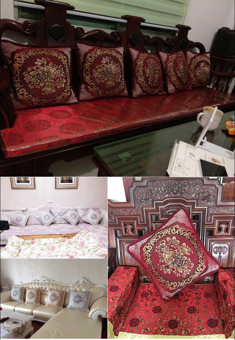 [Có một bộ lõi] Sofa gối phong cách châu Âu đệm giường với lõi ghế bằng gỗ gụ gối tựa lưng sofa gỗ