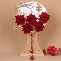 Bride Chinese wedding fan handmade Xiuhe Group fan hand-held DIY material package married ancient wind wedding fan