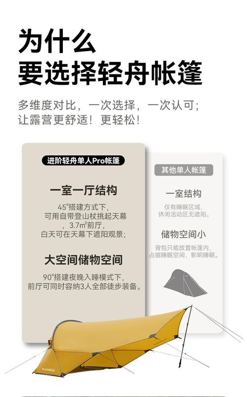 Heilu Qingzhou Lều Đơn Pro Cắm Trại Ngoài Trời Bạt Phủ Leo Núi Đi Bộ Đường Dài Bọc Silicon Siêu Nhẹ Một Phòng Và Một Phòng Khách lều du lịch cao cấp lều cắm trại tốt