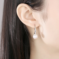 Korean Pearl sterling silver earrings female 2021 new trend earrings red temperament simple small earring silver ornaments