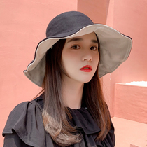 ins bifacial fisherman cap woman thin section breathable out of the brigade outdoor holiday seaside sunscreen sunscreen Han version 100 hitch