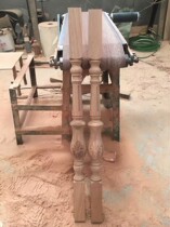 Solid wood staircase Sabili small column large column white stubble thick vase carved No. 33 solid wood column handrail elbow