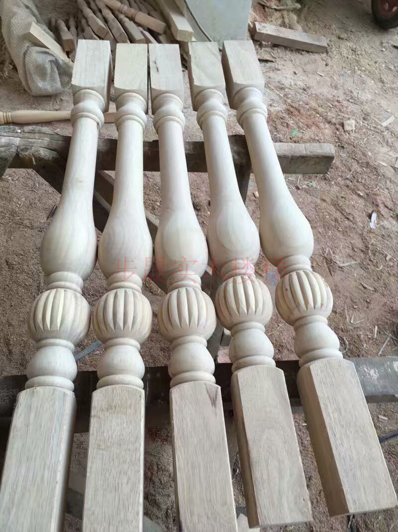 No Thai rubberwood small column Big column White stubble No 30 bold vase hook Solid wood stair column handrail
