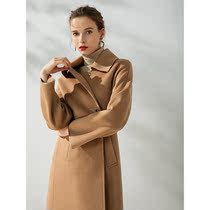 High-end double-sided cashmere coat Womens long winter double-sided coat Ni Zi Hepburn wind thickened wool coat