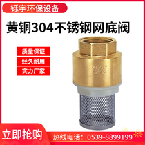 Brass 304 stainless steel mesh bottom valve water suction valve water pump check valve vertical mesh check valve