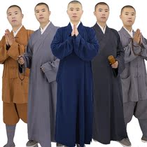 Zhu Yun monks clothing Monks short coat Autumn and winter cotton and linen long coat Monks clothing Big coat Bhikshuni jacket meditation suit
