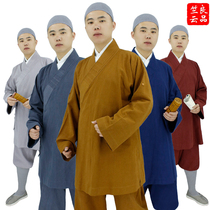 Zhu Yun monk clothing Arhat coat Spring and autumn and winter linen monk clothing Short coat suit Monk clothing jacket Bhikshuni Arhat shirt