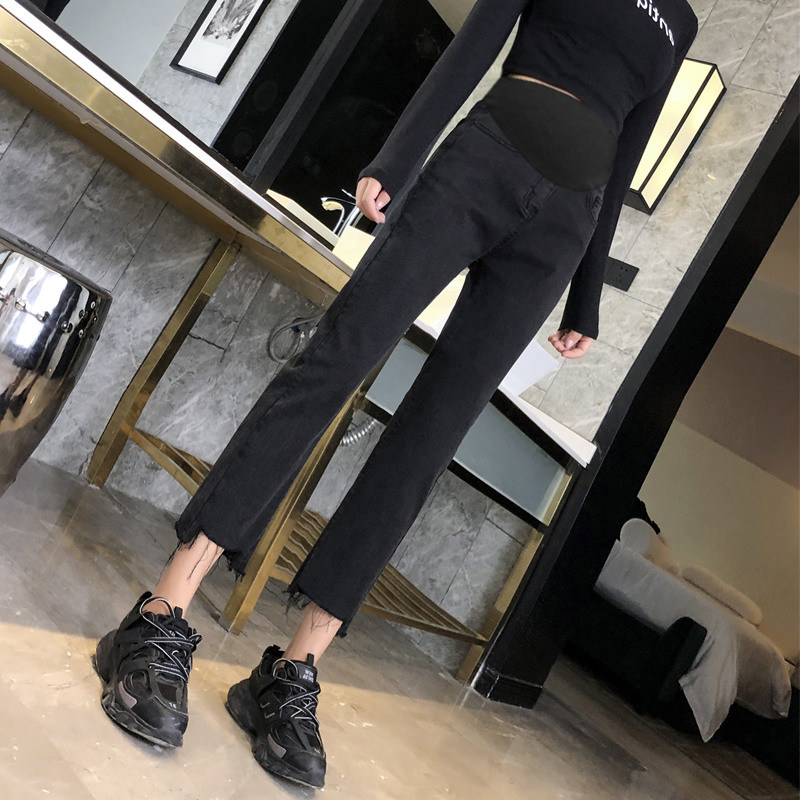 Pregnant woman pants spring fall outside wearing small size Sizes Straight Drum Pants Summer Thin style casual jeans Spring loaded summer clothes