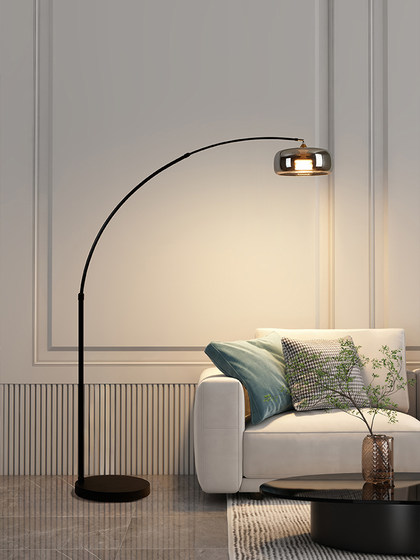 Minimalist Italian-Style Floor Lamp Next to the Sofa in the Living Room, Fishing Lamp, High-End Light Luxury, Simple Bedroom Eye-Protecting Standing Lamp