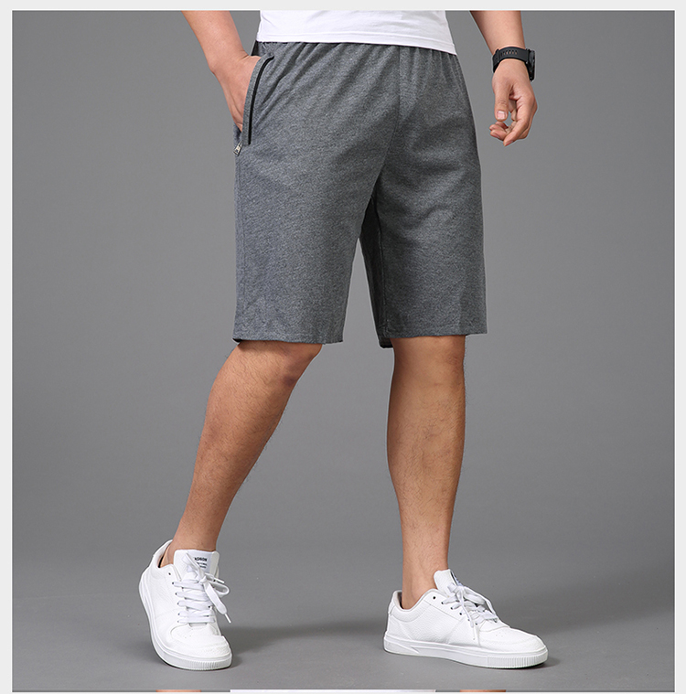 Mùa hè trung niên quần thể thao nam phần mỏng quần short giản dị buổi sáng trung niên tập thể dục năm quần cha lớn quần jean đen nam