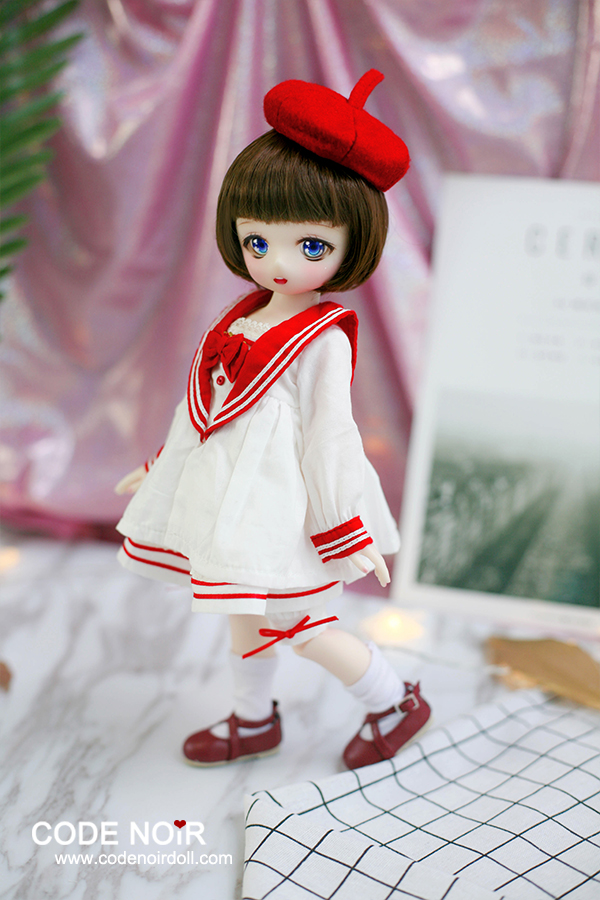 CODENOiR 6 points YoSD BJD doll sailor suit uniform suit CYD-55 red blue
