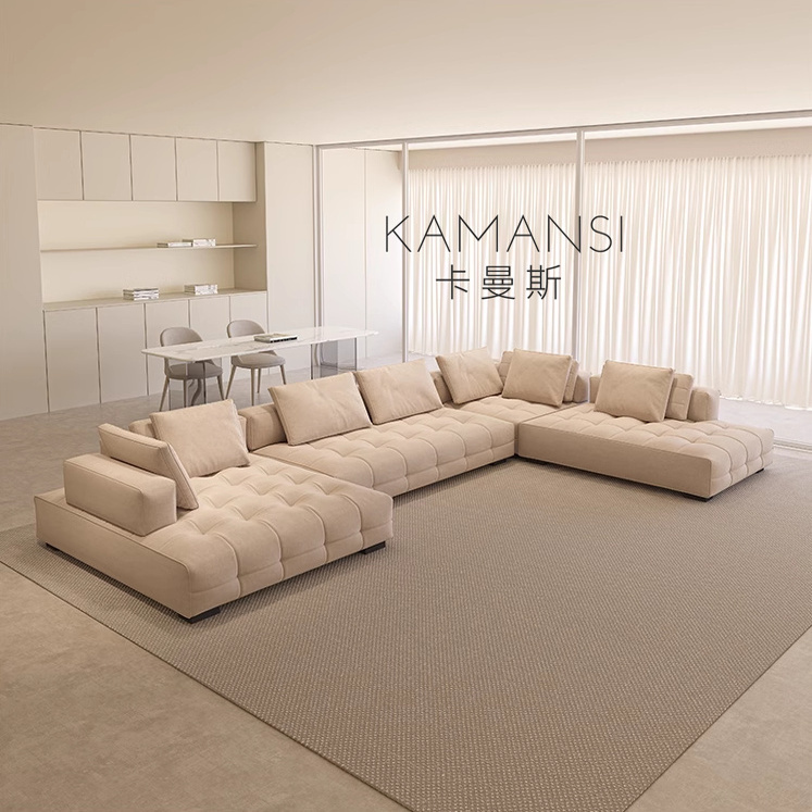 Lawrence Sofa Italian Minimalist Frosted Fabric Corner Combination Villa Project Designer Module Ktv Hotel Lawrence Sofa Italian Minimalist Frosted Fabric Corner Combination Villa Project Designer Module Ktv Hotel