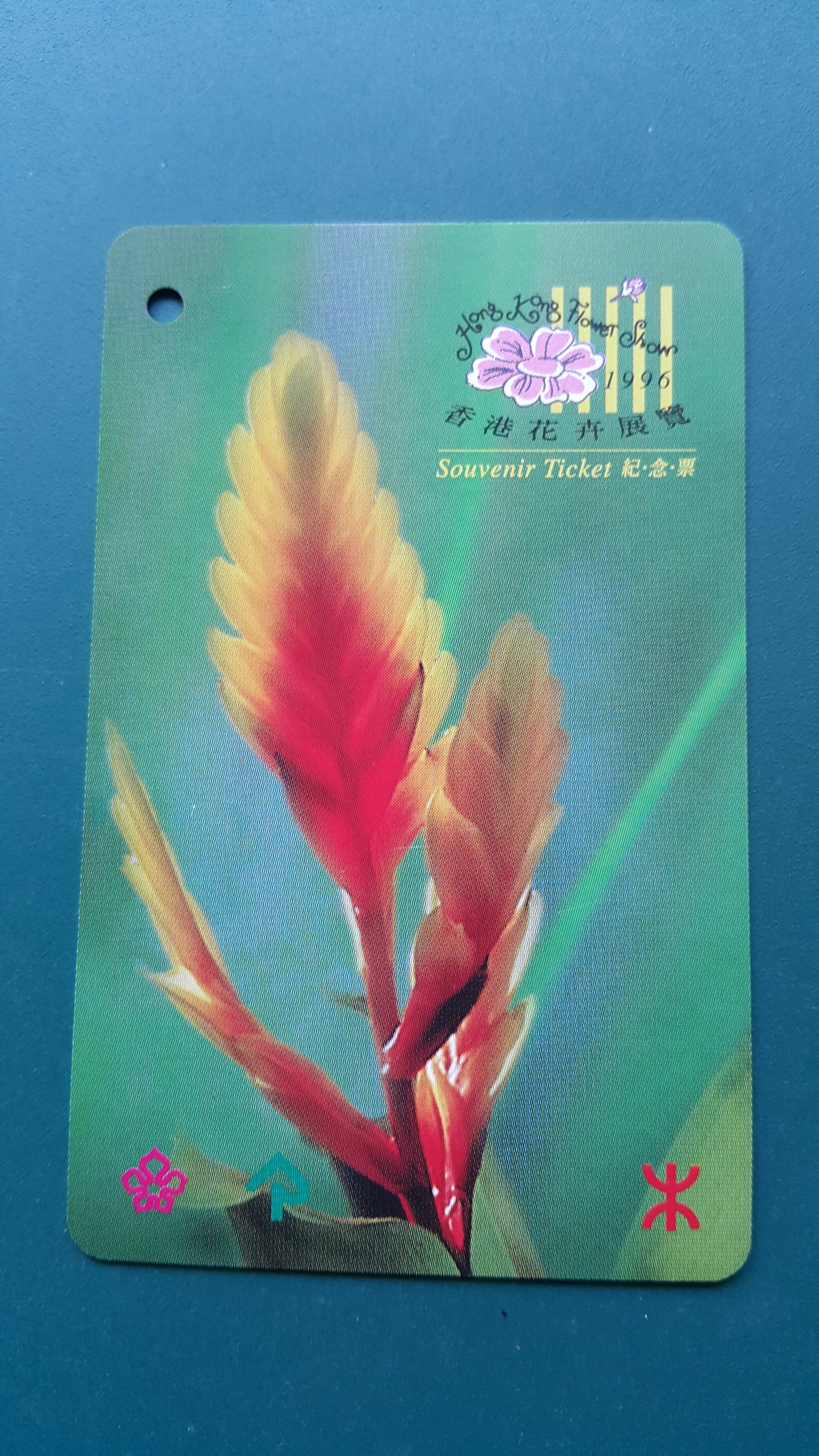 Hong Kong 1996 Flower Exhibition Underground Railway Memorial Ticket