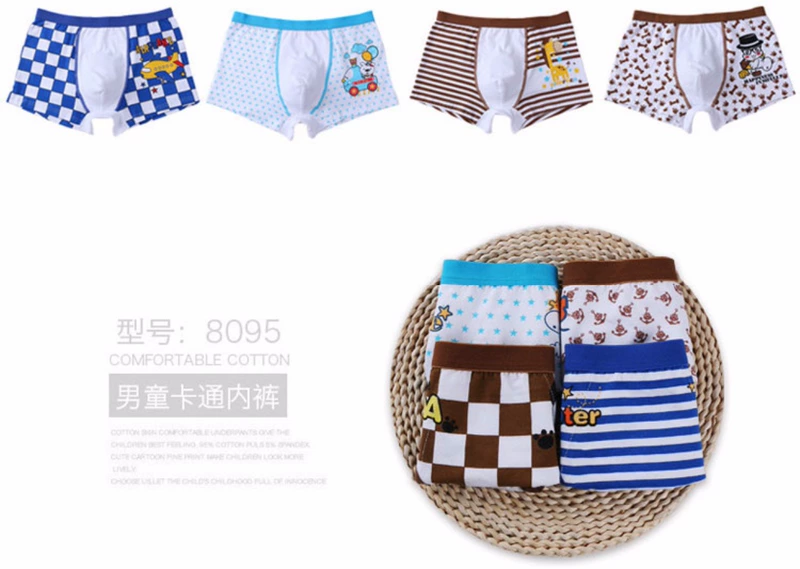 100% cotton trẻ em đồ lót nam quần short trong cậu bé lớn Pingjiao học sinh trung học cơ sở 12-15 tuổi thanh niên quần 13