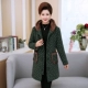 Phụ nữ trung niên áo cotton dài áo mẹ mùa đông áo khoác cotton dài cộng với nhung dày quần áo cotton cỡ lớn