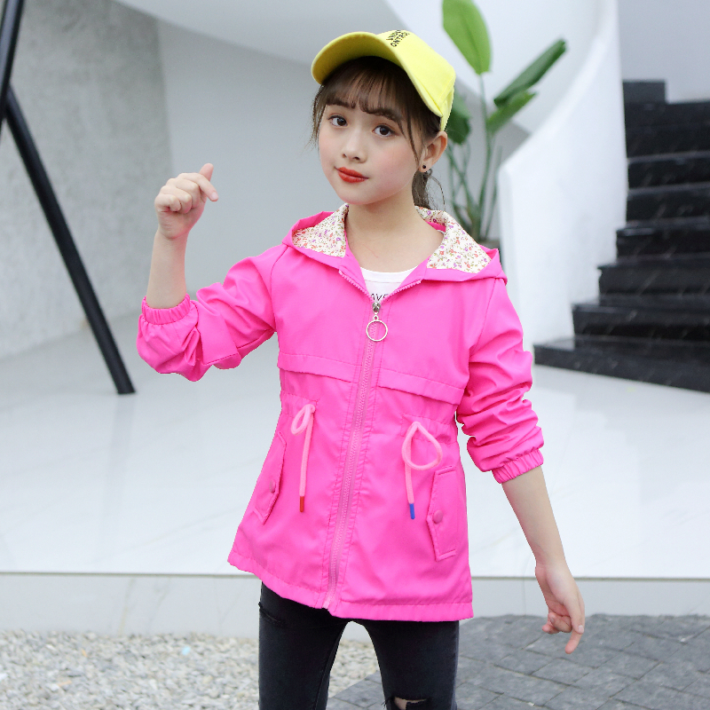 mùa xuân màu mỏng cho trẻ em áo gió 2020 phiên bản Hàn Quốc của khí nước ngoài cô gái 4-12 năm áo cũ nhạc nữ hàng đầu triều mới.