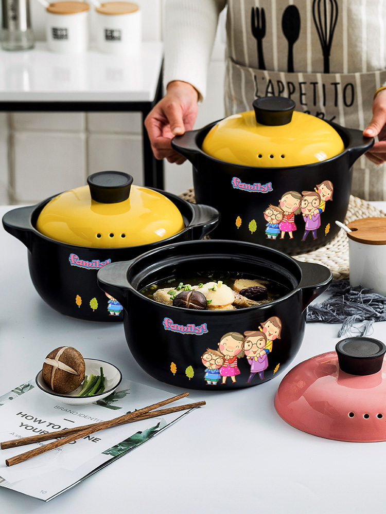 Jingdezhen ceramic casserole stew pot Household gas high temperature soup pot Gas stove special soup pot Small casserole