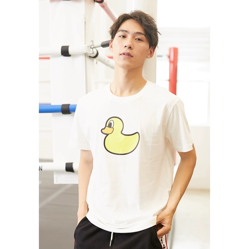 PANCOAT Футболка с коротким рукавом подходит для мужчин и женщин для влюбленных, вместительная и большая хлопковая летняя желтая утка для отдыха, официальный флагманский магазин, в корейском стиле