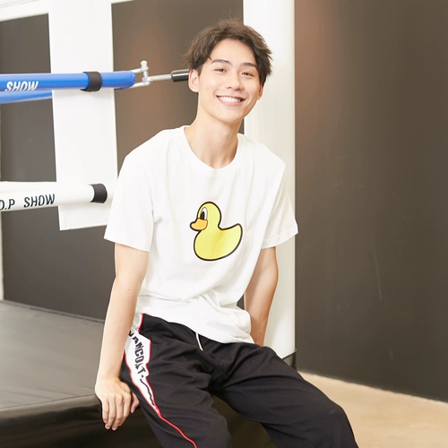 PANCOAT Футболка с коротким рукавом подходит для мужчин и женщин для влюбленных, вместительная и большая хлопковая летняя желтая утка для отдыха, официальный флагманский магазин, в корейском стиле