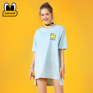 PANCOAT thương hiệu thời trang ánh sáng màu xanh vịt màu vàng in dress dài ngắn tay T-Shirt PCATE18223 váy hoa cúc