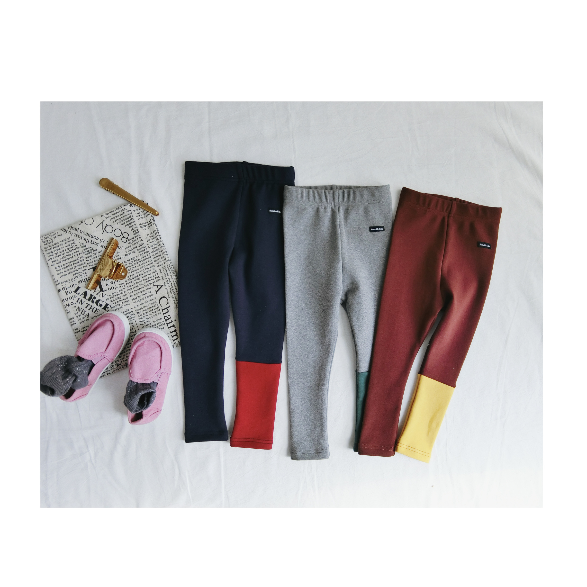 Quần bé gái 2018 xuân hè mới cho bé phiên bản Hàn Quốc phối màu quần legging cho bé Quần dài co giãn hoang dã quần legging bé gái