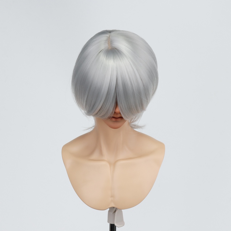 Li's Overseas Bjd Wig Right-Side Parting Realistic Scalp Style Blank Scenix Silver Gray Hair Base
