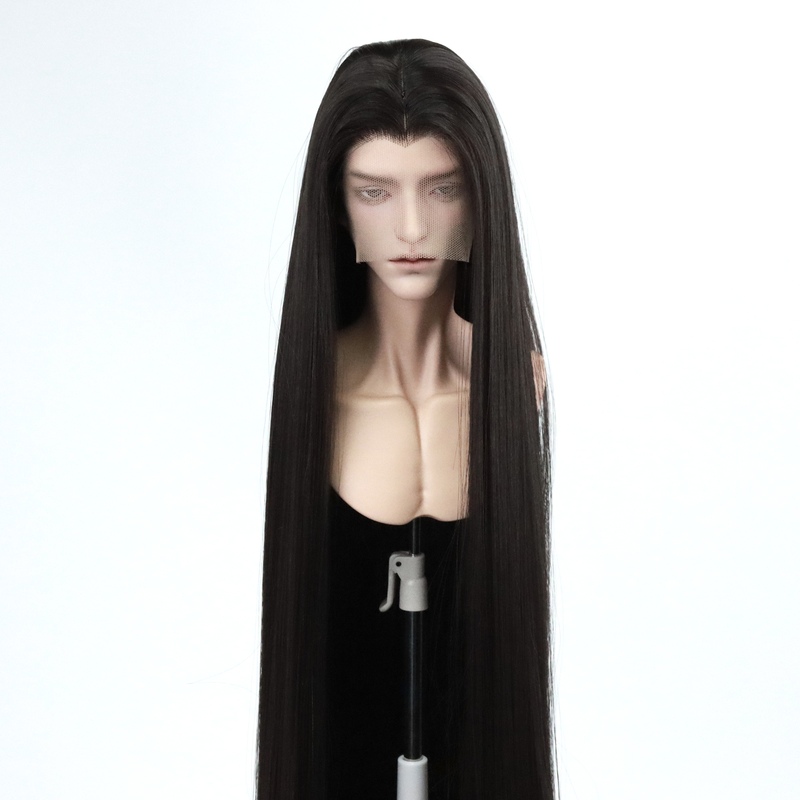 Li's Overseas Bjd Wig Hand-Crocheted Front Lace Beauty Point Three-Point 60cm Extra Long Soft Silk Long Hair Base