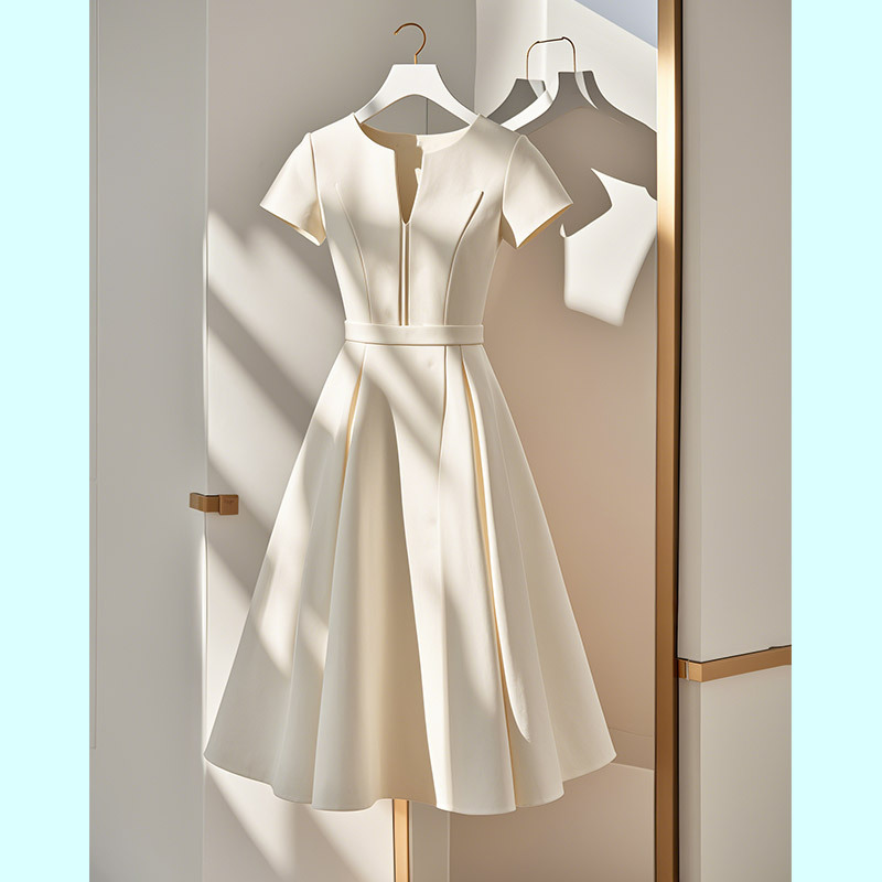 Ocnltiy Dress for Women 2025 New Summer High-End Style Waist-Cinching Slimming Elegant and Graceful French Long Dress