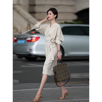 Ocnltiy summer French shirt dress ladylike temperament light luxury niche design workplace high-end commuting