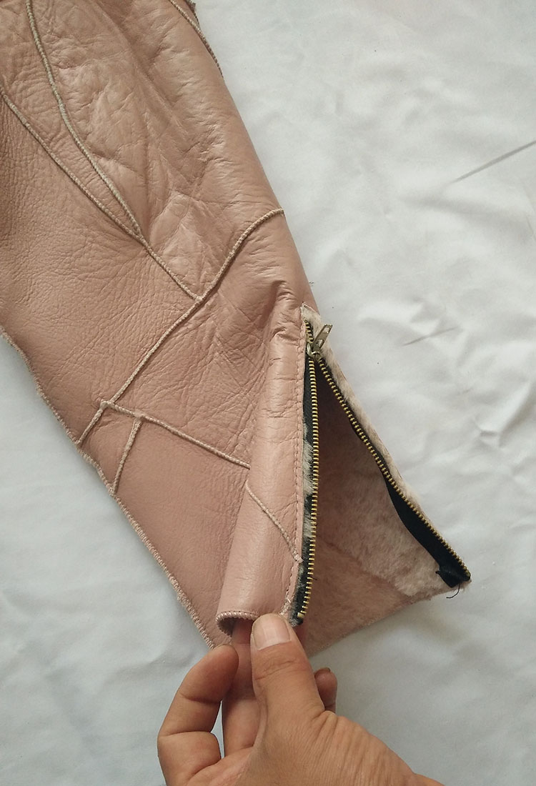 Quần cotton nam và nữ xén lông cừu một chiếc quần da lót da cừu cao eo quần da cừu quần áo thời trang