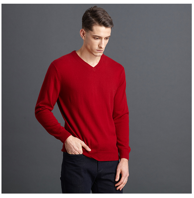 Satchi Sha Chi Nam Mùa Xuân Thanh Niên của Nam Giới Dệt Kim Slim Casual Cashmere Áo Len Nam V-Cổ