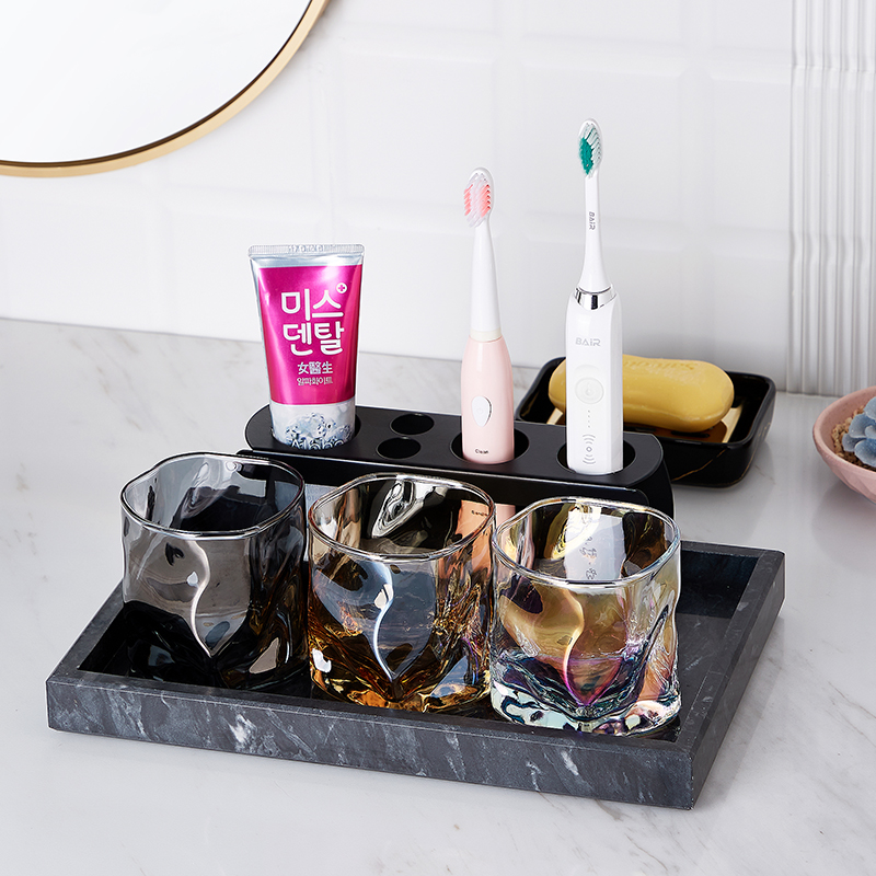 Gargling Cup subsuit Electric toothbrush holder seat Nordic containing shelf Shelves Domestic Light Lavish Makeup room Handwashing table