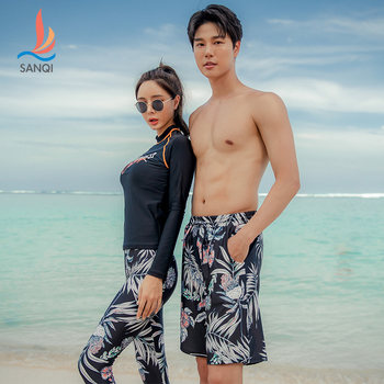 ຊຸດລອຍນ້ຳຄູ່ຜົວເມຍ Sanqi Honeymoon 2019 ຊ່ວງພັກຜ່ອນແຄມທະເລໃໝ່ຂອງຜູ້ຊາຍ ກາງເກງຫາດຊາຍຂອງຜູ້ຍິງ ຊຸດລອຍນ້ຳລະດູຮ້ອນ