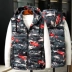 Áo vest cotton mùa thu và mùa đông nam rộng cỡ lớn cộng với phân bón để tăng thêm 200-300 kg vest vest cotton lớn áo ba lỗ tập gym nam Áo vest cotton