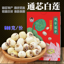 Honghu ground lotus seeds Hubei specialty traditional farmhouse high-quality red lotus seeds coreless flour waxy 500 grams self-sealing bulk