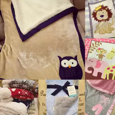 Luvable Friends baby wool blanket stroller blanket thick coral blanket autumn winter baby blanket