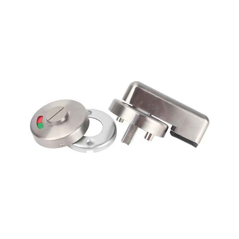 Public health interval broken hardware 304 stainless steel thickened flat laminated door lock bathroom with no-indication lock-Taobao