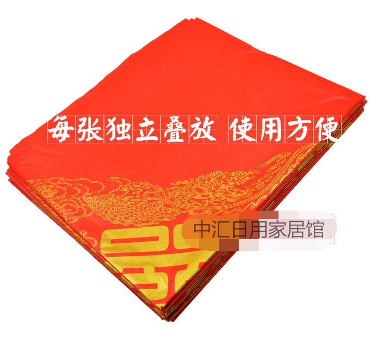 Jinlong đỏ dùng một lần in khăn trải bàn bằng nhựa dày cản trở đám cưới đặc biệt - Các món ăn dùng một lần găng tay dùng 1 lần